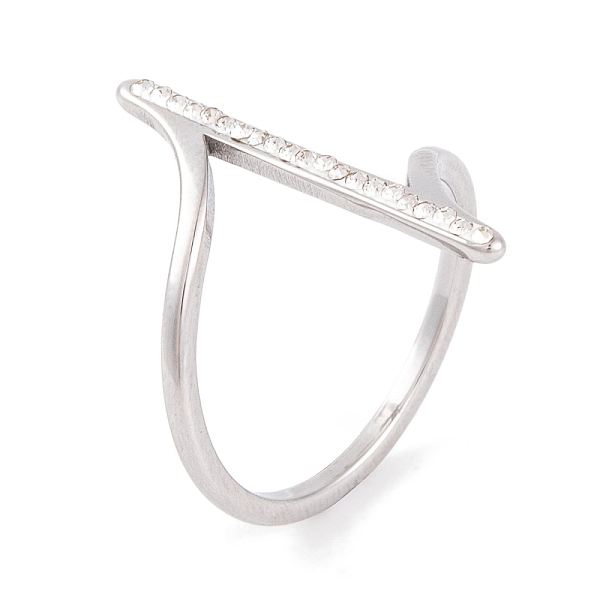 PandaHall 304 Stainless Steel Thin Curve Finger Ring for Women, with Rhinestone, Stainless Steel Color, 24mm, US Size 6~9(16.5~18.9mm)..., Clear
PandaHall 304 Stainless Steel Thin Curve Finger Ring for Women, with Rhinestone, Stainless Steel Color, 24mm, US Size 6~9(16.5~18.9mm)..., Clear