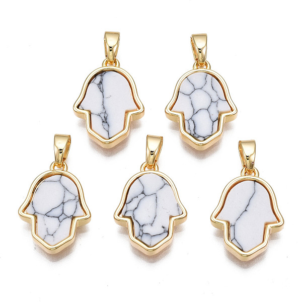 PandaHall Real 18K Gold Plated Brass Pendants, with Synthetic Gemstone Cabochons, Cadmium Free & Nickel Free & Lead Free, Hamsa Hand/Hand of...
PandaHall Real 18K Gold Plated Brass Pendants, with Synthetic Gemstone Cabochons, Cadmium Free & Nickel Free & Lead Free, Hamsa Hand/Hand of...