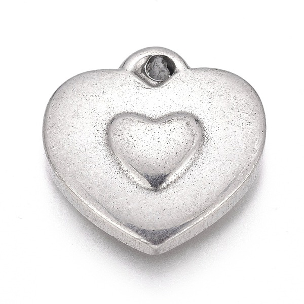 PandaHall 304 Stainless Steel Pendants, Heart, Stainless Steel Color, 17x16x3.5mm, Hole: 1.6mm 304 Stainless Steel Heart
PandaHall 304 Stainless Steel Pendants, Heart, Stainless Steel Color, 17x16x3.5mm, Hole: 1.6mm 304 Stainless Steel Heart