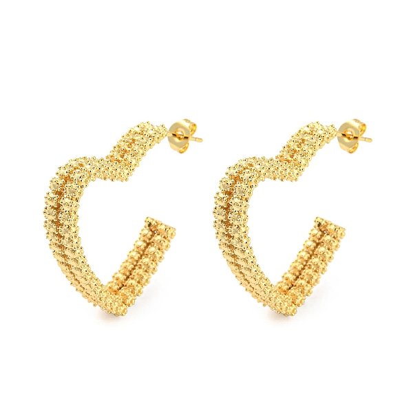 PandaHall Rack Plating Brass Heart Stud Earrings, Half Hoop Earrings, Long-Lasting Plated, Cadmium Free & Lead Free, Real 18K Gold Plated...
PandaHall Rack Plating Brass Heart Stud Earrings, Half Hoop Earrings, Long-Lasting Plated, Cadmium Free & Lead Free, Real 18K Gold Plated...