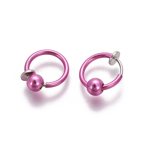PandaHall Electroplate Brass Retractable Clip-on Earrings, Non Piercing Spring Hoop Earrings, Cartilage Earring, with Removable Beads, Deep..., Pink
PandaHall Electroplate Brass Retractable Clip-on Earrings, Non Piercing Spring Hoop Earrings, Cartilage Earring, with Removable Beads, Deep..., Pink
