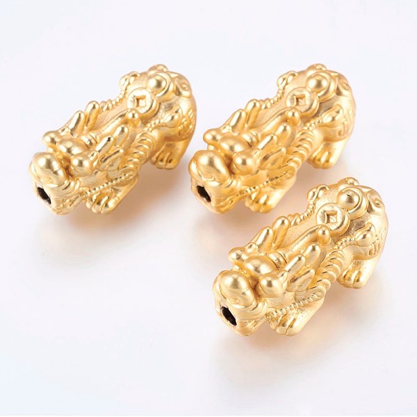 PandaHall Matted Brass Beads, Real 18K Gold Plated, Dragon, Golden, 30.5x16x13mm, Hole: 3mm Brass Dragon
PandaHall Matted Brass Beads, Real 18K Gold Plated, Dragon, Golden, 30.5x16x13mm, Hole: 3mm Brass Dragon