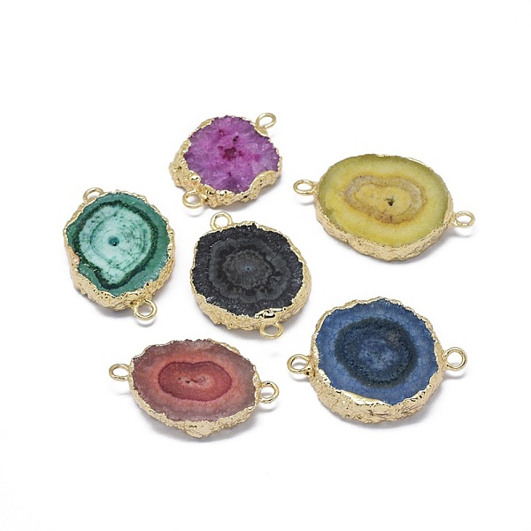 PandaHall Natural Druzy Quartz Links connectors, with Brass Findings, Dyed, Nuggets, Mixed Color, Golden, 27~35x18~25x4.5~5.5mm, Hole: 2.5mm..., Multicolor
PandaHall Natural Druzy Quartz Links connectors, with Brass Findings, Dyed, Nuggets, Mixed Color, Golden, 27~35x18~25x4.5~5.5mm, Hole: 2.5mm..., Multicolor