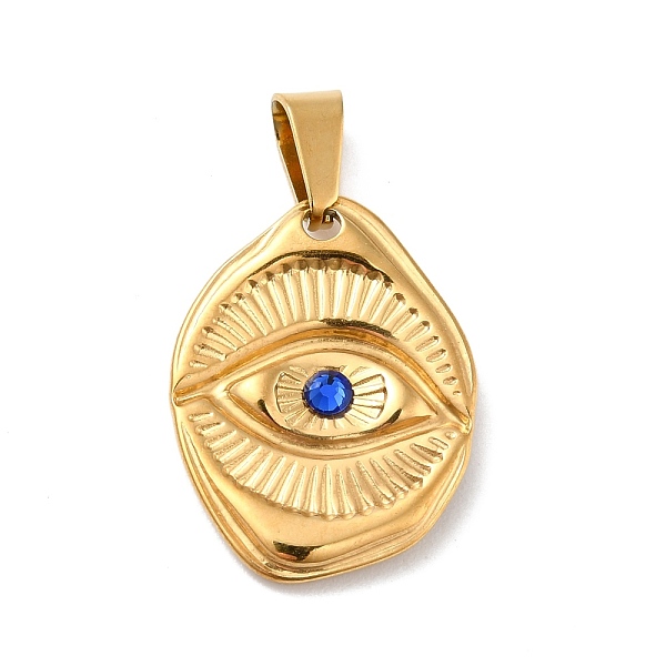 PandaHall Vacuum Plating 304 Stainless Steel Pendants, with 201 Stainless Steel Snap On Bails and Sapphire Rhinestone, Oval with Eye, Golden..., Blue
PandaHall Vacuum Plating 304 Stainless Steel Pendants, with 201 Stainless Steel Snap On Bails and Sapphire Rhinestone, Oval with Eye, Golden..., Blue