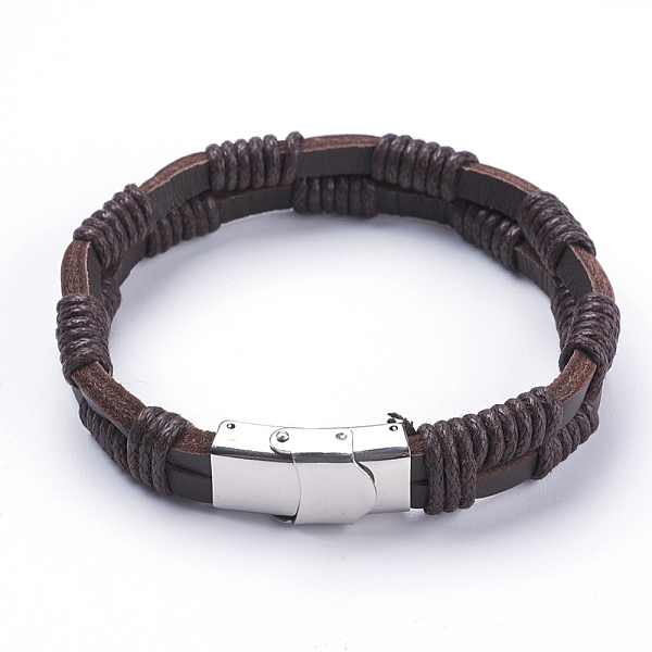 PandaHall Leather Cord Bracelets, with 304 Stainless Steel Clasps, Stainless Steel Color, Coconut Brown, 9 inch(230mm) Leather Brown
PandaHall Leather Cord Bracelets, with 304 Stainless Steel Clasps, Stainless Steel Color, Coconut Brown, 9 inch(230mm) Leather Brown