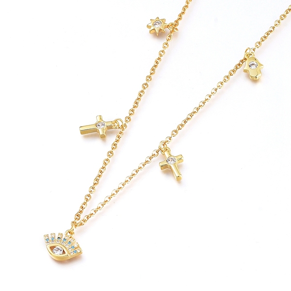 PandaHall Brass Micro Pave Cubic Zirconia Pendant Necklaces, with 304 Stainless Steel Cable Chains, Golden, 19.29 inch(49cm) 304 Stainless...
PandaHall Brass Micro Pave Cubic Zirconia Pendant Necklaces, with 304 Stainless Steel Cable Chains, Golden, 19.29 inch(49cm) 304 Stainless...