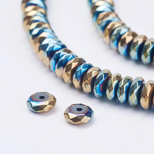 PandaHall Electroplate Non-Magnetic Synthetic Hematite Beads Strands, Faceted, Rondelle, Blue Plated, 5x2mm, Hole: 0.8mm, about...
PandaHall Electroplate Non-Magnetic Synthetic Hematite Beads Strands, Faceted, Rondelle, Blue Plated, 5x2mm, Hole: 0.8mm, about...