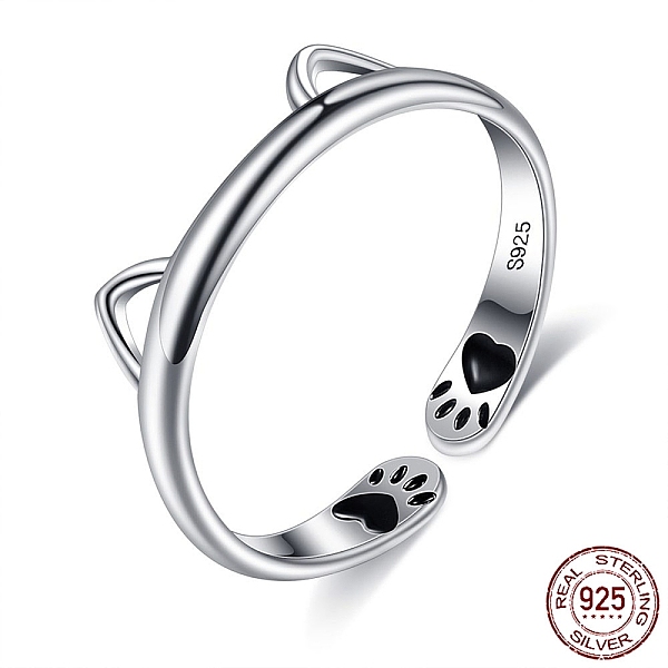 PandaHall 925 Sterling Silver Cuff Rings, with Epoxy, Cat, Black, Silver, US Size 6 1/2(16.9mm) Sterling Silver Black
PandaHall 925 Sterling Silver Cuff Rings, with Epoxy, Cat, Black, Silver, US Size 6 1/2(16.9mm) Sterling Silver Black