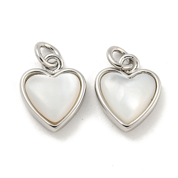PandaHall Natural Shell & Brass Heart Charms with Jump Rings, Platinum, 11x9x3.5mm, Hole: 2mm Shell Heart
PandaHall Natural Shell & Brass Heart Charms with Jump Rings, Platinum, 11x9x3.5mm, Hole: 2mm Shell Heart