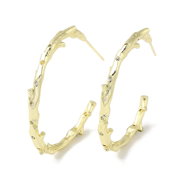 PandaHall Brass Branch Stud Earrings, Half Hoop Earrings with Sterling Silver Pins, Real 14K Gold Plated, 38.5x4mm Brass Branch
PandaHall Brass Branch Stud Earrings, Half Hoop Earrings with Sterling Silver Pins, Real 14K Gold Plated, 38.5x4mm Brass Branch