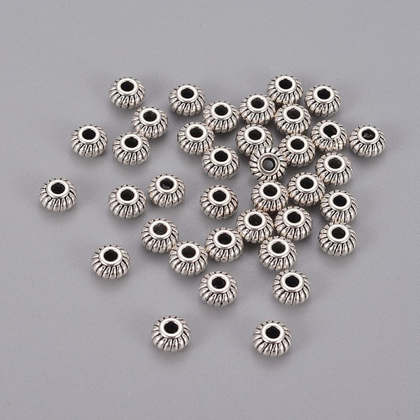 PandaHall Alloy Spacer Beads, Rondelle, Cadmium Free & Lead Free, Antique Silver, 6x4mm, Hole: 1.5mm Alloy Rondelle
PandaHall Alloy Spacer Beads, Rondelle, Cadmium Free & Lead Free, Antique Silver, 6x4mm, Hole: 1.5mm Alloy Rondelle