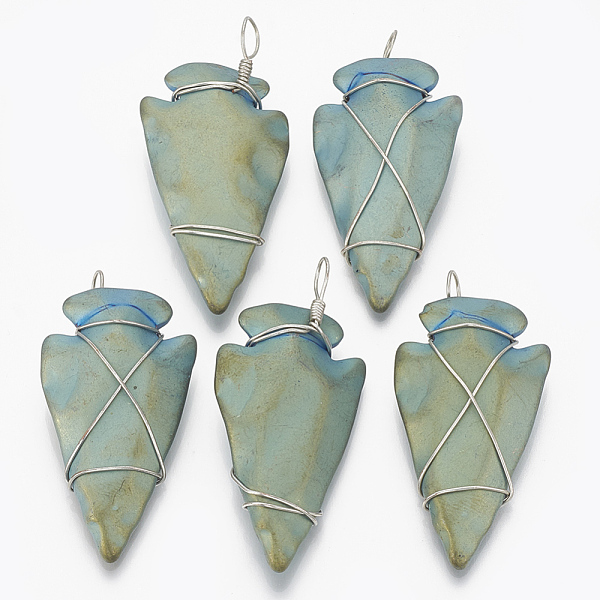 PandaHall Electroplated Non-magnetic Synthetic Hematite Pendants, with Platinum Tone Brass Findings, Matte Style, Arrows, Green Plated...
PandaHall Electroplated Non-magnetic Synthetic Hematite Pendants, with Platinum Tone Brass Findings, Matte Style, Arrows, Green Plated...