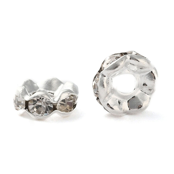 PandaHall Brass Rhinestone Spacer Beads, Grade A, Waves Edge, Rondelle, Silver Color Plated, Clear, Size: about 6mm in diameter, 3mm thick...
PandaHall Brass Rhinestone Spacer Beads, Grade A, Waves Edge, Rondelle, Silver Color Plated, Clear, Size: about 6mm in diameter, 3mm thick...