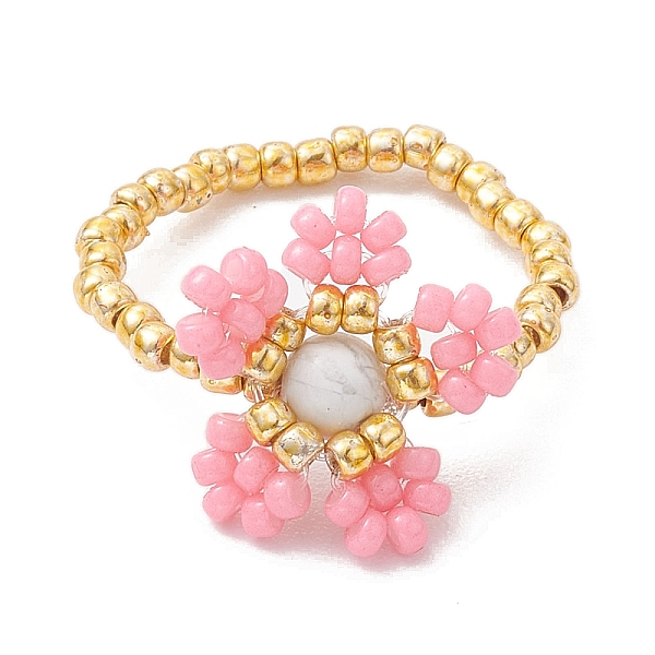 PandaHall Round Seed Beads with Gemstone Beads Rings, Flower, Pink, Inner Diameter: 27mm Glass Flower Pink
PandaHall Round Seed Beads with Gemstone Beads Rings, Flower, Pink, Inner Diameter: 27mm Glass Flower Pink