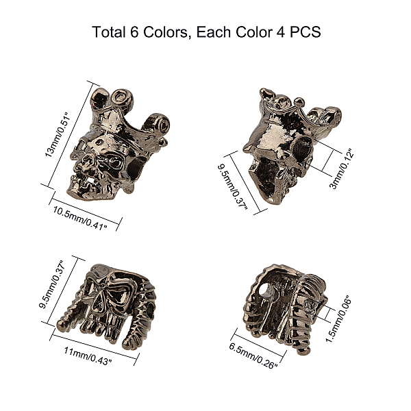 PandaHall Tibetan Style Alloy Beads, Skull, Mixed Color, 9.5~13x10.5~11x6.5~9.5mm, Hole: 1.5~3mm, 48pcs/set Alloy Skull
PandaHall Tibetan Style Alloy Beads, Skull, Mixed Color, 9.5~13x10.5~11x6.5~9.5mm, Hole: 1.5~3mm, 48pcs/set Alloy Skull