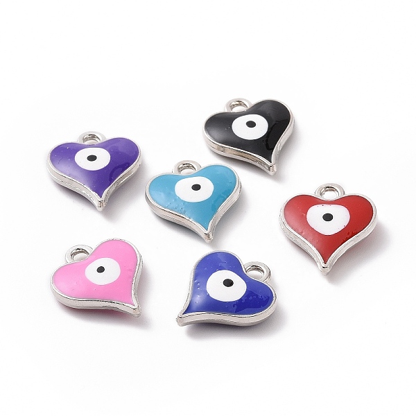 PandaHall Alloy Enamel Charms, Heart with Evil Eye Pattern Charm, Platinum, 14x12x2.5mm, Hole: 1.6mm Alloy+Enamel Heart Multicolor
PandaHall Alloy Enamel Charms, Heart with Evil Eye Pattern Charm, Platinum, 14x12x2.5mm, Hole: 1.6mm Alloy+Enamel Heart Multicolor