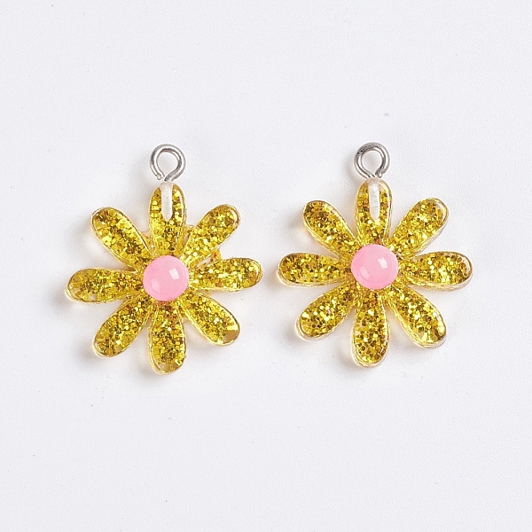 PandaHall Resin Pendants, with Platinum Plated Iron Findings and Paillette, Daisy, Yellow, 26.5x22.5x8mm, Hole: 2mm Iron+Resin Flower Yellow
PandaHall Resin Pendants, with Platinum Plated Iron Findings and Paillette, Daisy, Yellow, 26.5x22.5x8mm, Hole: 2mm Iron+Resin Flower Yellow