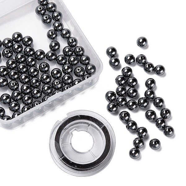 PandaHall 100Pcs 8mm Non-Magnetic Synthetic Hematite Round Beads, with 10m Elastic Crystal Thread, for DIY Stretch Bracelets Making Kits...
PandaHall 100Pcs 8mm Non-Magnetic Synthetic Hematite Round Beads, with 10m Elastic Crystal Thread, for DIY Stretch Bracelets Making Kits...