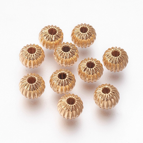 PandaHall Brass Corrugated Beads, Rondelle, Nickel Free, Real 18K Gold Plated, 6x5mm, Hole: 1mm Brass Rondelle
PandaHall Brass Corrugated Beads, Rondelle, Nickel Free, Real 18K Gold Plated, 6x5mm, Hole: 1mm Brass Rondelle