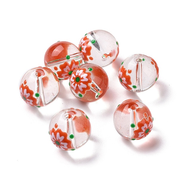 PandaHall Transparent Glass Beads, with Enamel, Round, Red, Flower Pattern, 14~15x13~13.5mm, Hole: 1.5~1.6mm Glass Flower Red
PandaHall Transparent Glass Beads, with Enamel, Round, Red, Flower Pattern, 14~15x13~13.5mm, Hole: 1.5~1.6mm Glass Flower Red