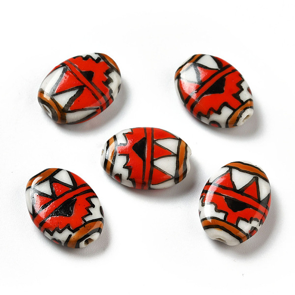 PandaHall Handmade Printed Porcelain Beads, Oval with Triangle Pattern, Red, 18x14.5x5mm, Hole: 1.6mm Porcelain Triangle Red
PandaHall Handmade Printed Porcelain Beads, Oval with Triangle Pattern, Red, 18x14.5x5mm, Hole: 1.6mm Porcelain Triangle Red
