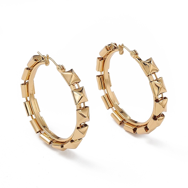PandaHall 201 Stainless Steel Square Beaded Hoop Earrings with 304 Stainless Steel Pins for Women, Golden, 38x39x5.9mm, Pin: 0.7mm 201...
PandaHall 201 Stainless Steel Square Beaded Hoop Earrings with 304 Stainless Steel Pins for Women, Golden, 38x39x5.9mm, Pin: 0.7mm 201...