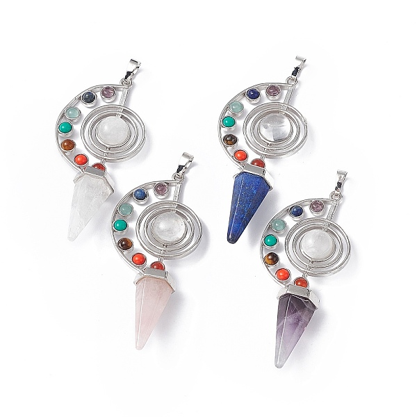 PandaHall 7 Chakra Natural & Synthetic Mixed Gemstone Big Pendants, Faceted Cone Charms, with Platinum Tone Brass Findings, 69x30x13mm, Hole...
PandaHall 7 Chakra Natural & Synthetic Mixed Gemstone Big Pendants, Faceted Cone Charms, with Platinum Tone Brass Findings, 69x30x13mm, Hole...