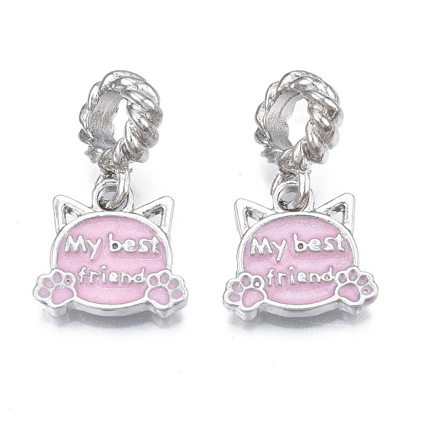 PandaHall Rack Plating Alloy Enamel European Dangle Charms, Large Hole Pendants, Cadmium Free & Nickel Free & Lead Free, Platinum, Cat...
PandaHall Rack Plating Alloy Enamel European Dangle Charms, Large Hole Pendants, Cadmium Free & Nickel Free & Lead Free, Platinum, Cat...