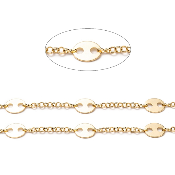 PandaHall Brass Rolo Chains & Coffee Bean Chain, with Spool, Long-lasting Plated, Unwelded, Golden, Link: 8x3x1.5mm, 16x13.5x1mm, Ring...
PandaHall Brass Rolo Chains & Coffee Bean Chain, with Spool, Long-lasting Plated, Unwelded, Golden, Link: 8x3x1.5mm, 16x13.5x1mm, Ring...
