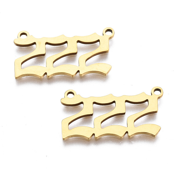 PandaHall 201 Stainless Steel Pendant Links, Laser Cut, Golden, Num.2, 11.5x22x1mm, Hole: 1.4mm 201 Stainless Steel Number
PandaHall 201 Stainless Steel Pendant Links, Laser Cut, Golden, Num.2, 11.5x22x1mm, Hole: 1.4mm 201 Stainless Steel Number