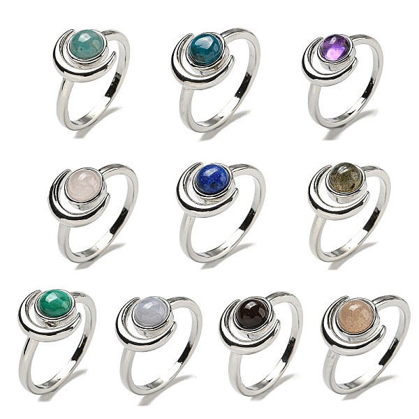 PandaHall Natural Gemstone Adjustable Rings, with Platinum Brass Findings, Long-Lasting Plated, Jewely for Women, Moon with Round, US Size 8...
PandaHall Natural Gemstone Adjustable Rings, with Platinum Brass Findings, Long-Lasting Plated, Jewely for Women, Moon with Round, US Size 8...