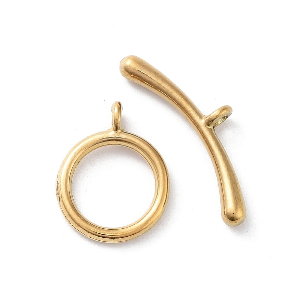 PandaHall Ion Plating(IP) 304 Stainless Steel Ring Toggle Clasps, Real 18K Gold Plated, 13.5x11x1.5mm, Hole: 1.5mm, Bar: 7x19.5x3, Hole...
PandaHall Ion Plating(IP) 304 Stainless Steel Ring Toggle Clasps, Real 18K Gold Plated, 13.5x11x1.5mm, Hole: 1.5mm, Bar: 7x19.5x3, Hole...