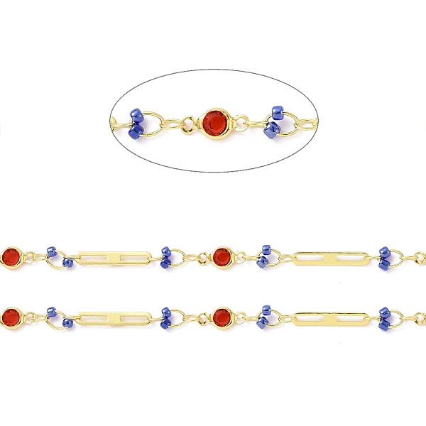 PandaHall Real 18K Gold Plated Brass Oval & Flat Round Link Chains, with Glass Beaded, Soldered, with Spool, Lead Free & Cadmium Free &..., Blue
PandaHall Real 18K Gold Plated Brass Oval & Flat Round Link Chains, with Glass Beaded, Soldered, with Spool, Lead Free & Cadmium Free &..., Blue