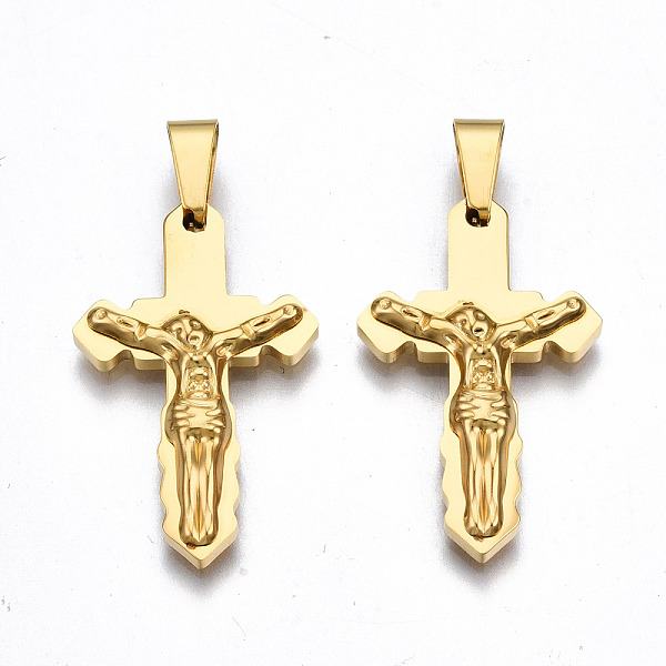 PandaHall 201 Stainless Steel Pendants, Crucifix Cross, for Easter, Real 18K Gold Plated, 30x18.5x4mm, Hole: 4x8mm 201 Stainless Steel Cross
PandaHall 201 Stainless Steel Pendants, Crucifix Cross, for Easter, Real 18K Gold Plated, 30x18.5x4mm, Hole: 4x8mm 201 Stainless Steel Cross