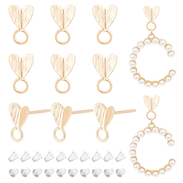PandaHall BENECREAT 6 Pairs Brass Stud Earring Finding, Heart Stud Earring Post, with Horizontal Loops & Sterling Silver Pins, Real 14K Gold...
PandaHall BENECREAT 6 Pairs Brass Stud Earring Finding, Heart Stud Earring Post, with Horizontal Loops & Sterling Silver Pins, Real 14K Gold...