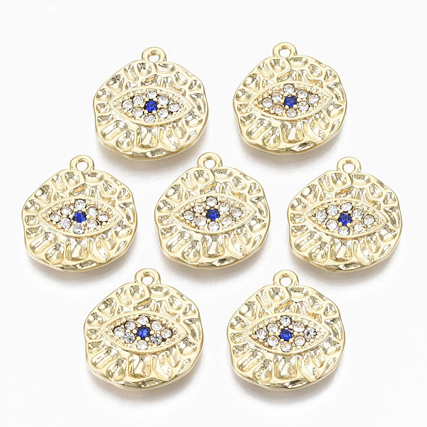 PandaHall Alloy Pendants, with Crystal Rhinestone, Cadmium Free & Nickel Free & Lead Free, Hammered, Flat Round with Eye, Real 18K Gold..., Clear
PandaHall Alloy Pendants, with Crystal Rhinestone, Cadmium Free & Nickel Free & Lead Free, Hammered, Flat Round with Eye, Real 18K Gold..., Clear