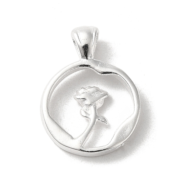 PandaHall Brass Pendants, Ring with Rose Charms, 925 Sterling Silver Plated, 16.5x12.5x2mm, Hole: 2.5x4mm Brass Ring
PandaHall Brass Pendants, Ring with Rose Charms, 925 Sterling Silver Plated, 16.5x12.5x2mm, Hole: 2.5x4mm Brass Ring