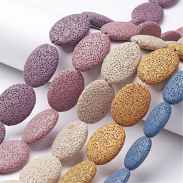 PandaHall Natural Lava Rock Beads Strands, Dyed, Flat Oval, Mixed Color, 32~33x24~25x7.5~9mm, Hole: 2mm, about 12pcs/strand, 16 inch Lava..., Multicolor
PandaHall Natural Lava Rock Beads Strands, Dyed, Flat Oval, Mixed Color, 32~33x24~25x7.5~9mm, Hole: 2mm, about 12pcs/strand, 16 inch Lava..., Multicolor