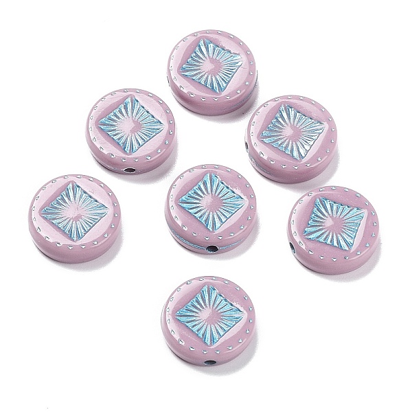 PandaHall Opaque Acrylic Beads, Metal Enlaced, Flat Round with Rhombus Pattern, Flamingo, 15~15.5x4.5~5mm, Hole: 1.8mm, about 606pcs/500g..., Pink
PandaHall Opaque Acrylic Beads, Metal Enlaced, Flat Round with Rhombus Pattern, Flamingo, 15~15.5x4.5~5mm, Hole: 1.8mm, about 606pcs/500g..., Pink