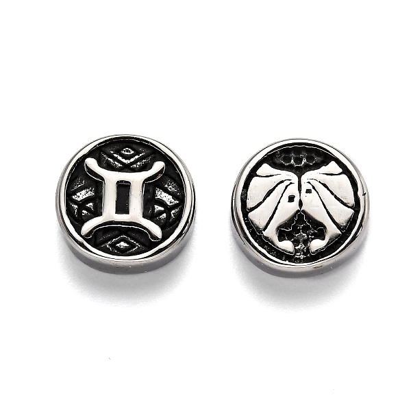 PandaHall 304 Stainless Steel Beads, Flat Round with Twelve Constellations, Antique Silver, Gemini, 10x4mm, Hole: 1.8mm 304 Stainless Steel...
PandaHall 304 Stainless Steel Beads, Flat Round with Twelve Constellations, Antique Silver, Gemini, 10x4mm, Hole: 1.8mm 304 Stainless Steel...