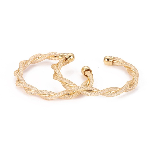 PandaHall Long-Lasting Plated Brass Cuff Bangles, with Glass Rhinestone Inside, Twist, Golden, 2-1/4 inch(5.8cm) Glass Clear
PandaHall Long-Lasting Plated Brass Cuff Bangles, with Glass Rhinestone Inside, Twist, Golden, 2-1/4 inch(5.8cm) Glass Clear
