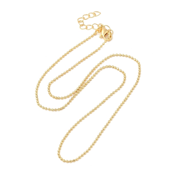 PandaHall Rack Plating Brass Ball Chain Necklace for Women, Lead Free & Cadmium Free, Real 18K Gold Plated, 17.80 inch(45.2cm) Brass
PandaHall Rack Plating Brass Ball Chain Necklace for Women, Lead Free & Cadmium Free, Real 18K Gold Plated, 17.80 inch(45.2cm) Brass