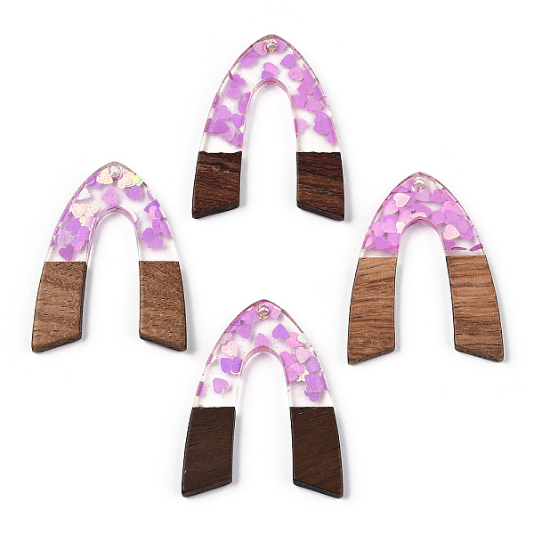 PandaHall Transparent Resin & Walnut Wood Pendants, with Heart Paillettes, Arch Shape Charms, Violet, 38x29x3mm, Hole: 2mm Resin+Wood Arch..., Purple
PandaHall Transparent Resin & Walnut Wood Pendants, with Heart Paillettes, Arch Shape Charms, Violet, 38x29x3mm, Hole: 2mm Resin+Wood Arch..., Purple