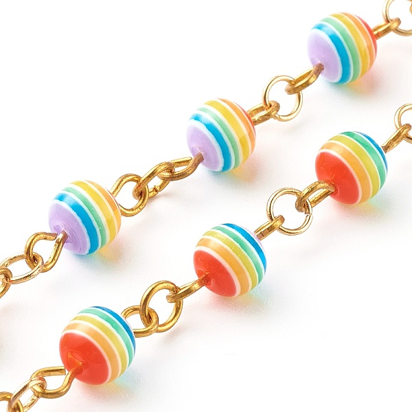 PandaHall Handmade 304 Stainless Steel Beaded Chains, with Transparent Stripe Resin Beads, Unwelded, Golden, about 3.28 Feet(1m)/strand...
PandaHall Handmade 304 Stainless Steel Beaded Chains, with Transparent Stripe Resin Beads, Unwelded, Golden, about 3.28 Feet(1m)/strand...