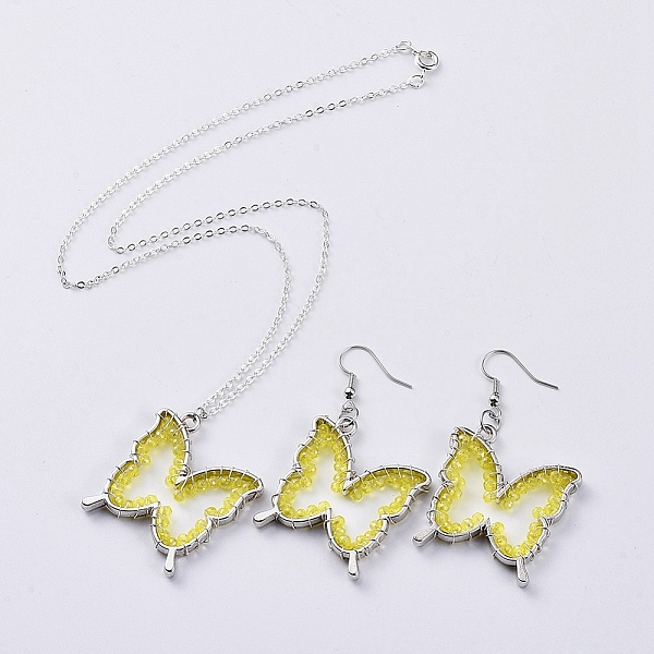 PandaHall Glass Dangle Earring & Pendant Necklace Jewelry Sets, with Silver Plated Brass Cable Chain, Rack Plating Alloy Open Back Bezel..., Yellow
PandaHall Glass Dangle Earring & Pendant Necklace Jewelry Sets, with Silver Plated Brass Cable Chain, Rack Plating Alloy Open Back Bezel..., Yellow