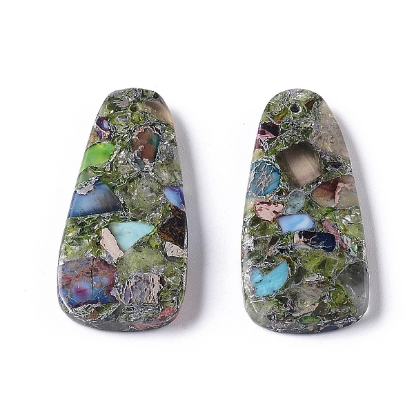 PandaHall Assembled Imperial Jasper and Fluorite Pendants, with Brass, Dyed, Teardrop, Light Sea Green, 42x18.5~19x4~4.5mm, Hole: 1.2mm...
PandaHall Assembled Imperial Jasper and Fluorite Pendants, with Brass, Dyed, Teardrop, Light Sea Green, 42x18.5~19x4~4.5mm, Hole: 1.2mm...
