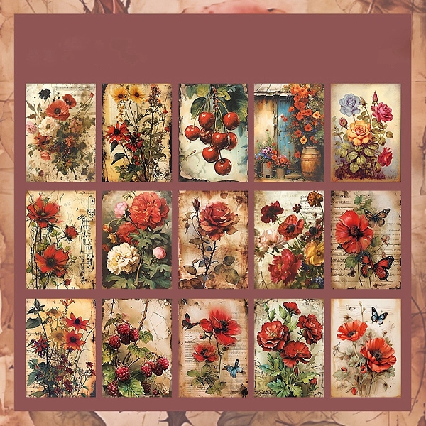 PandaHall 30Pcs 15 Styles Vintage Floral Scrapbook Paper Pads, Flower Plant Paper Sheets for DIY Album Scrapbook, Greeting Card, Background..., Red
PandaHall 30Pcs 15 Styles Vintage Floral Scrapbook Paper Pads, Flower Plant Paper Sheets for DIY Album Scrapbook, Greeting Card, Background..., Red