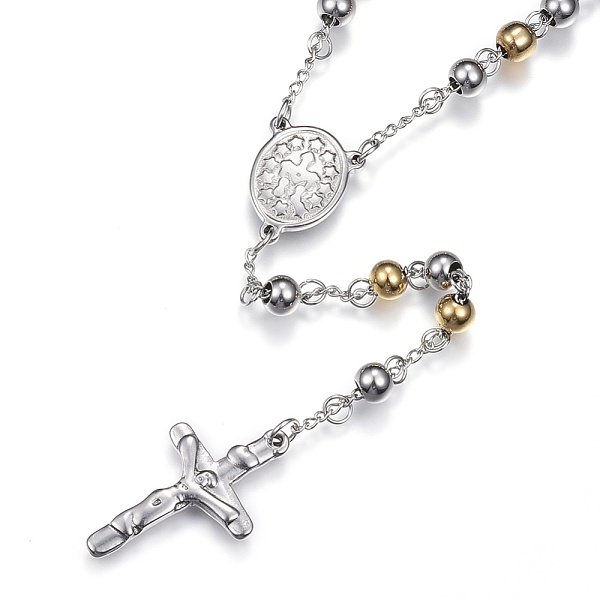 PandaHall 201 Stainless Steel Rosary Bead Necklaces, with Cross Pendant and Lobster Claw Clasps, Stainless Steel Color, 28 inch(71cm) 201...
PandaHall 201 Stainless Steel Rosary Bead Necklaces, with Cross Pendant and Lobster Claw Clasps, Stainless Steel Color, 28 inch(71cm) 201...