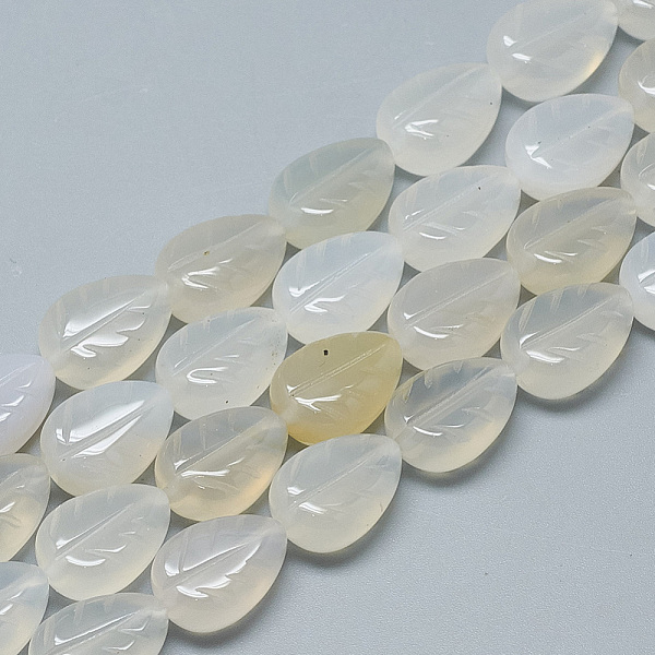 PandaHall Carved Natural White Agate Beads Strands, Leaf, 14x10x5.5~6mm, Hole: 1mm, about 15pcs/strand, 8.2 inch Natural Agate Leaf
PandaHall Carved Natural White Agate Beads Strands, Leaf, 14x10x5.5~6mm, Hole: 1mm, about 15pcs/strand, 8.2 inch Natural Agate Leaf