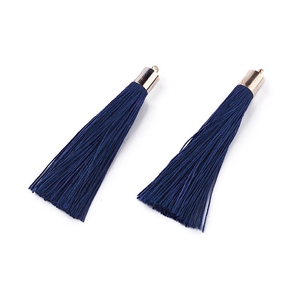 PandaHall Polyester Tassel Big Pendant Decorations, with Alloy Finding, Golden, Marine Blue, 58~65x7~25mm, Hole: 1.5mm Polyester Blue
PandaHall Polyester Tassel Big Pendant Decorations, with Alloy Finding, Golden, Marine Blue, 58~65x7~25mm, Hole: 1.5mm Polyester Blue